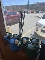 6 Watering Cans & 7 Plant Sticks