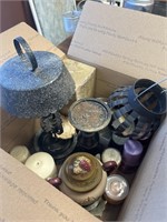 Box of Assorted Candles And Holders 15+