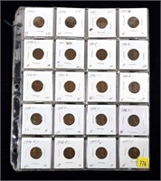 Partial set of Lincoln cents, 60 pcs.