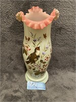 Vintage painted blown glass vase