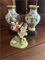 J.T. Jones Staffordshire Bird and Vases