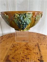 Large Decorative Bowl with Grape Detail