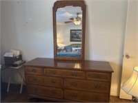 Henredon Solid Wood Dresser and Mirror