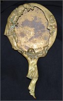 Antique Brass Pierrot Man In The Moon Mirror