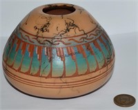 Signed Navajo Etchware Vase Ronald Smith ++