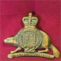 22nd French Regiment Brass Insigina Plaque
