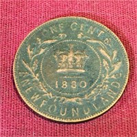 1880 Newfoundland One Cent Coin