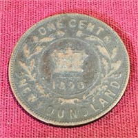 1890 Newfoundland One Cent Coin