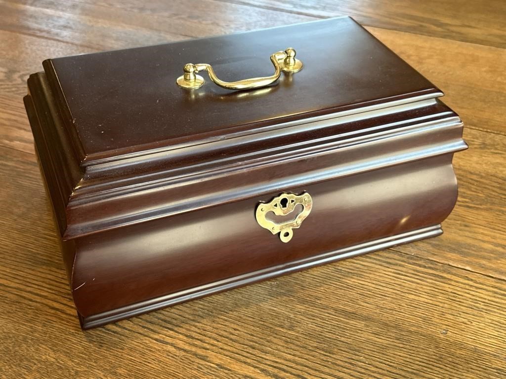 Velvet Lined Wooden Jewelry Box