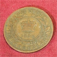 1896 Newfoundland One Cent Coin