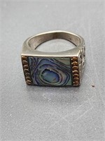 Vintage Paua Abalone Ring. Size 8.