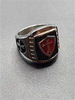 Men's Stainless Steel Knights Templar Ring. Size