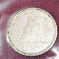 Silver 1963 Canada 25 Cent Coin
