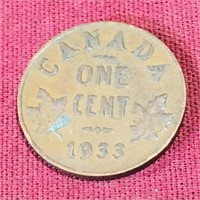 1933 Canada One Cent Coin