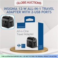 INSIGNIA 12W ALL-IN-1 TRAVEL ADAPTER W/ 2USB PORTS