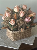 Basket & Artificial Floral Arrangement