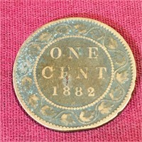 1882 H Canada One Cent Coin