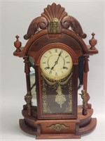 Ornate Mantle Clock w/ key & pendulum