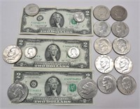 1976 $2 Bills, 13 Eisenhower & Misc.
