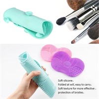 2 Cosmetic Portable Makeup Brush Cleaning Mat