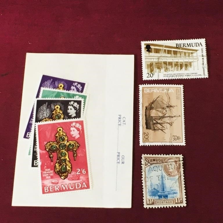 Lot Of 6 Bermuda Postage Stamps (Vintage)