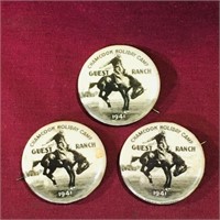 Lot Of 3 1941 Chamcook Holiday Ranch Buttons