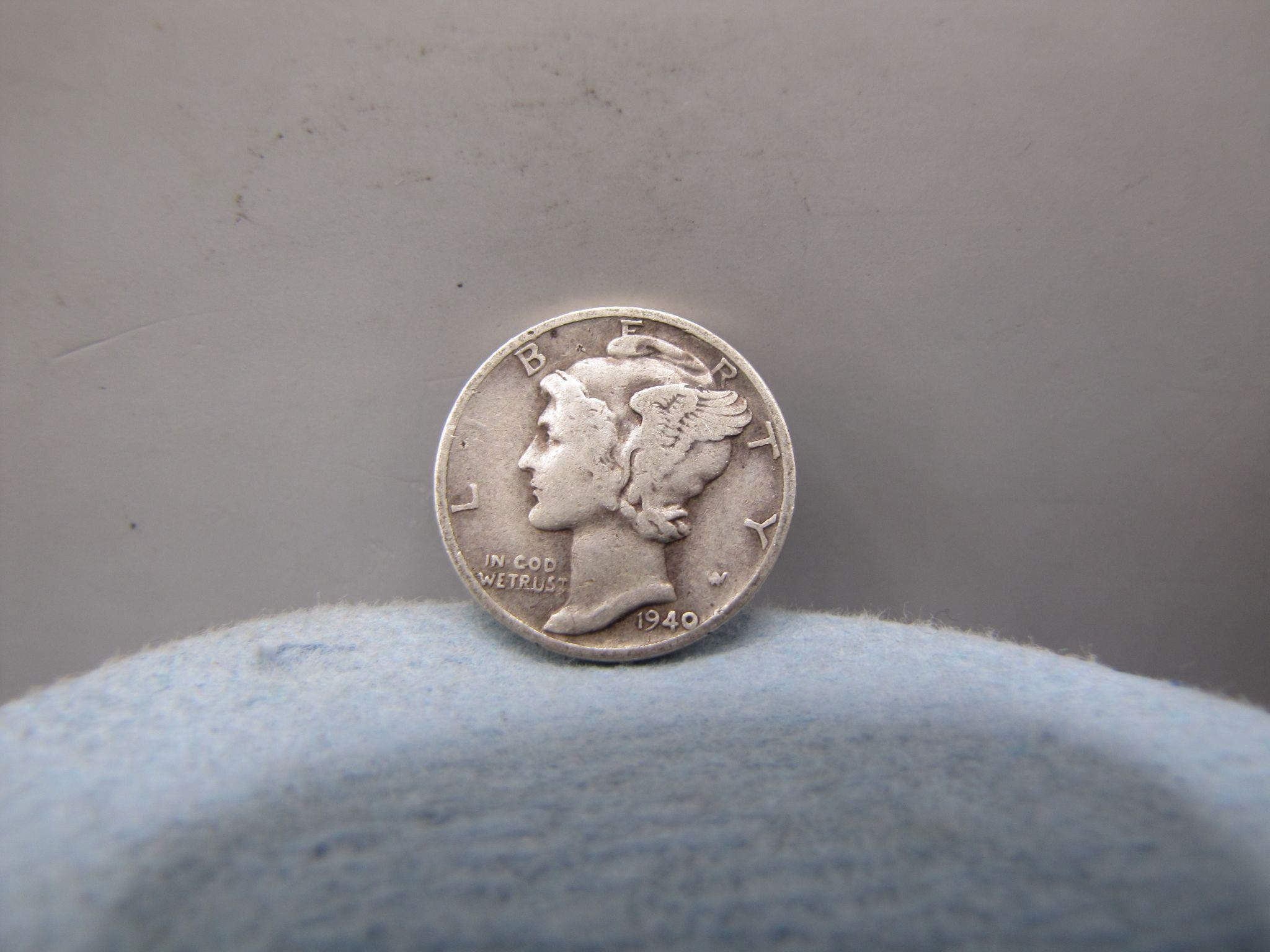 1940 D Mercury Silver Dime