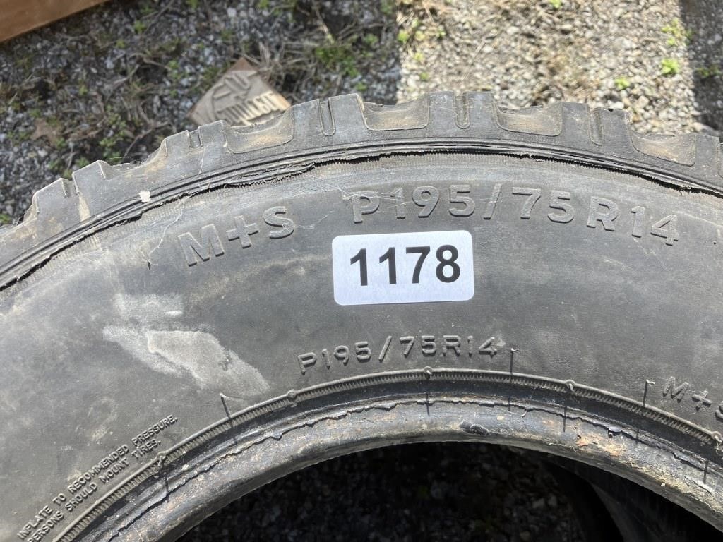 Pair of P195/75R tires, good rubber remaining
