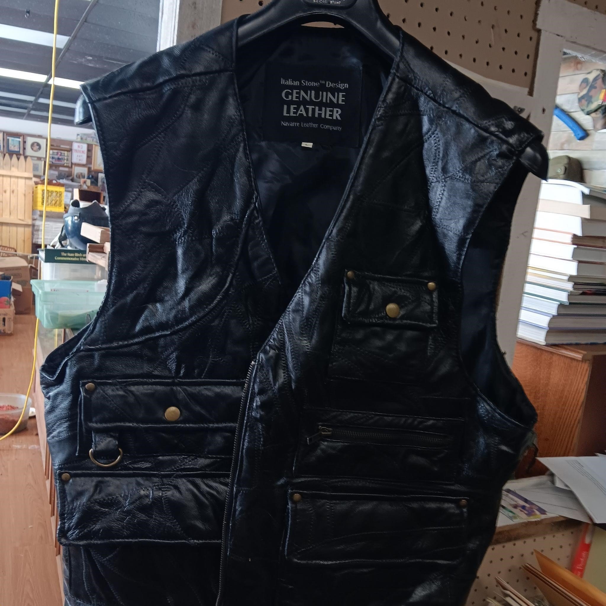 Large Size Leather Patchwork Vest