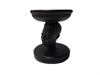 Wooden Carved African Head Trinket Dish 404
