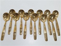 Vintage Siamese Budda Spoon Set X 12 P3502