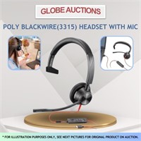 POLY BLACKWIRE(3315) HEADSET W/ MIC(MSP:$121