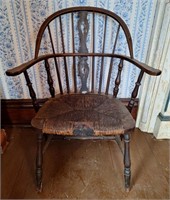 Windsor Style Arm Chair w/Rush Seat
