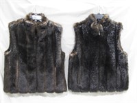 2 Medium Faux Fur Vests