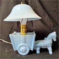 Blue Donkey w/Cart Dresser Lamp, Vintage