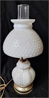 Milk Glass Hobnail Parlor Lamp