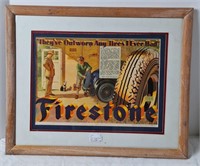 1930 Firestone Framed Advertisement