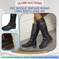 SIDE BUCKLE VINTAGE RIDING LONG BOOTS (SIZE:40)