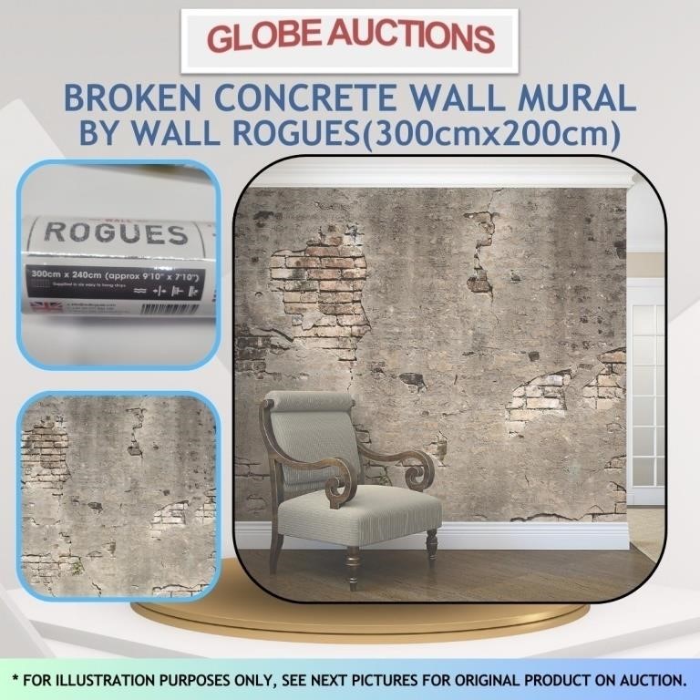 BROKEN CONCRETE WALL MURAL (300X200 cm)