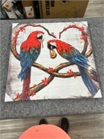 Canvas Artwork 'Parrot Love'