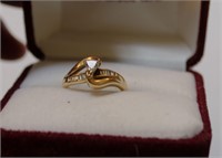 14K Yellow Gold & Diamond Ring size 6.5