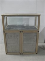 Wood & Tin Display Case W/Drawers See Info