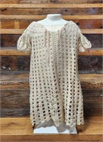 Vintage Crocheted Child's Dress on Dress Form