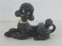 11"x 7"x 5" Black Ceramic Poodle Statue