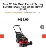 Toro 21" SmartStow 60V Electric Lawnmower