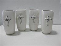 Four 8" Ceramic Cross Vases