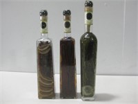Three Decorative Bottles Tallest 14"