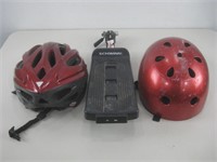 Two Bike Helmets & Schwinn Rear Luggage Rack