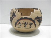 7"x 9" Signed Zuni Pottery Bowl Olla