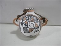 5" Tall Signed Isleta Pueblo Pottery Canteen